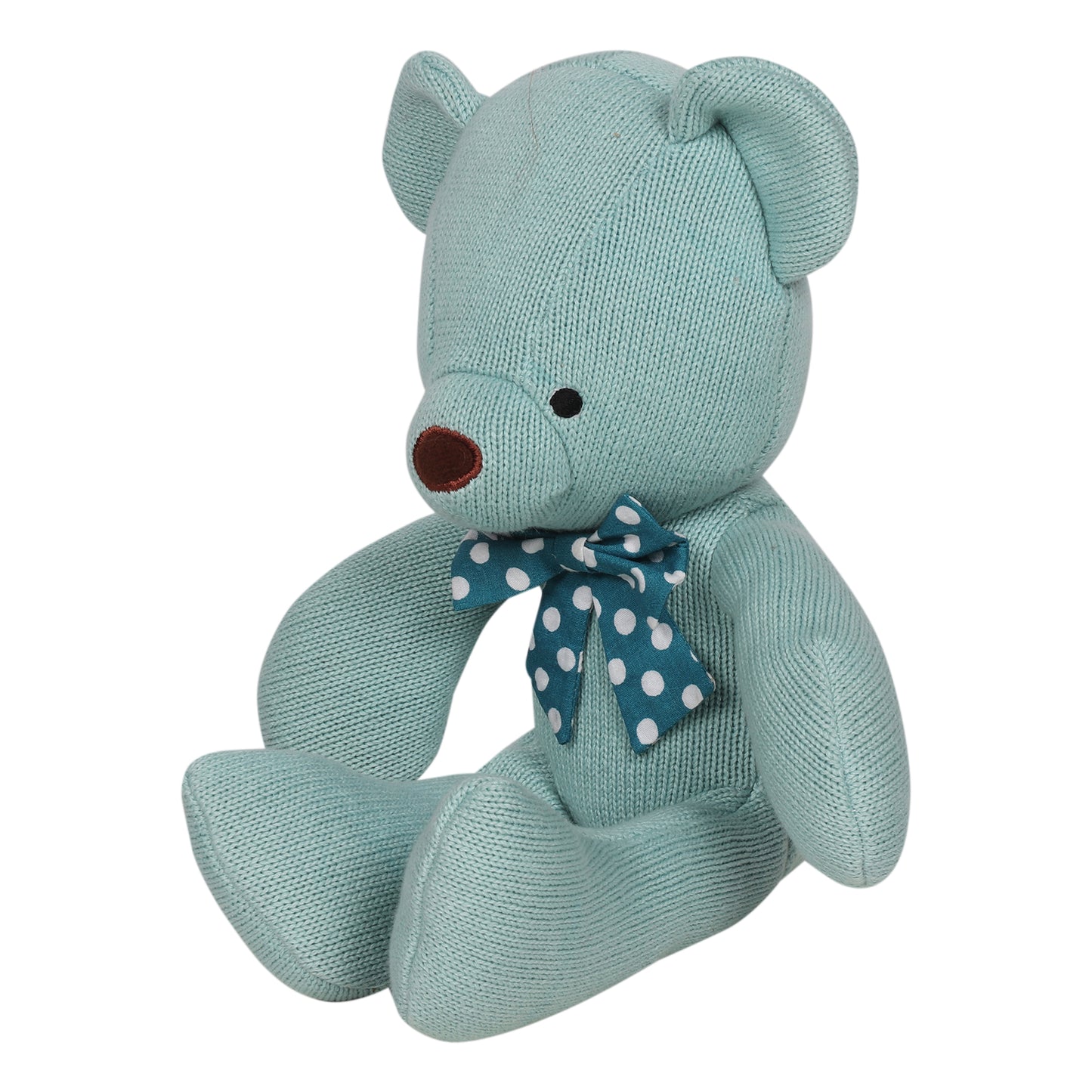 Aqua Bear Cotton Knitted Soft Toy