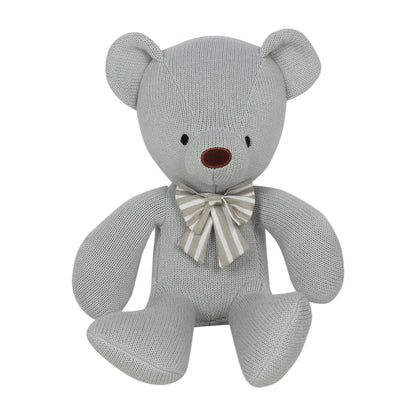 Silver Bear Cotton Knitted Soft Toy